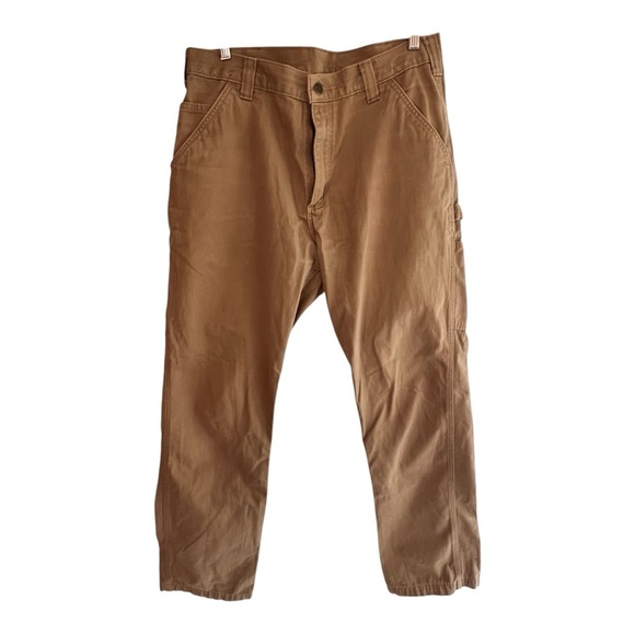 VTG CARHATT Men’s Work Pants B24-DKH 34x34 Dark Khaki Canvas Utility–Excellent